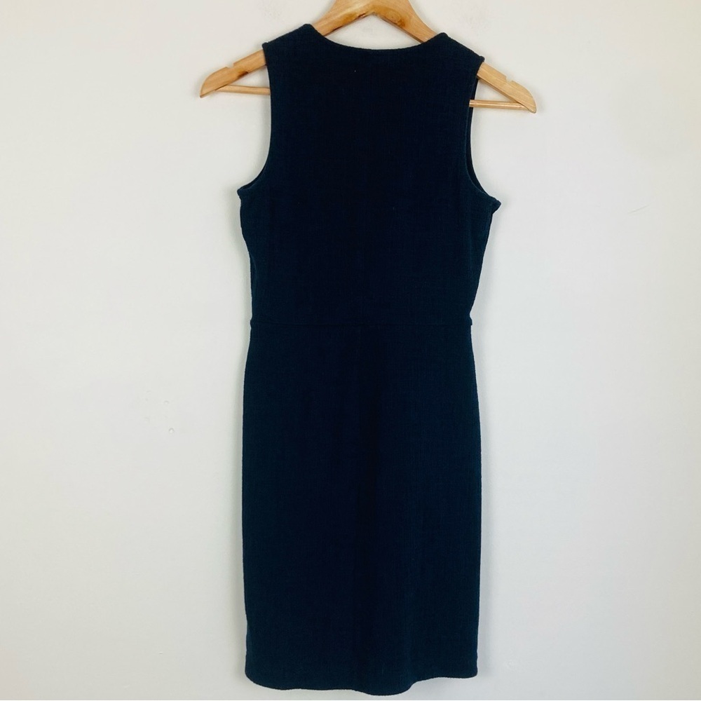 Madewell Texture and Thread navy blue sleeveless faux wrap, tulip hem dress. XXS - Picture 5 of 5